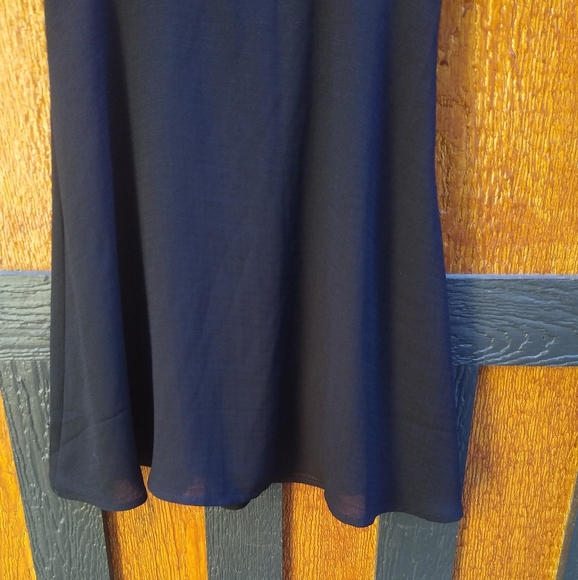 Lulu's Black Simple Little Ruffle Babydoll Wrap Cross Synched Dress Size Medium - Picture 7 of 13